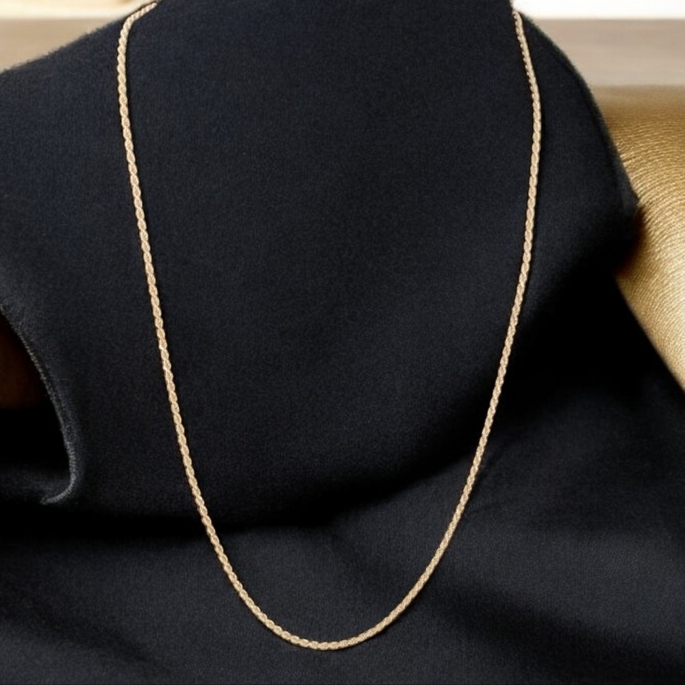 20" Italy Gold 925 Crystal Rope Necklace